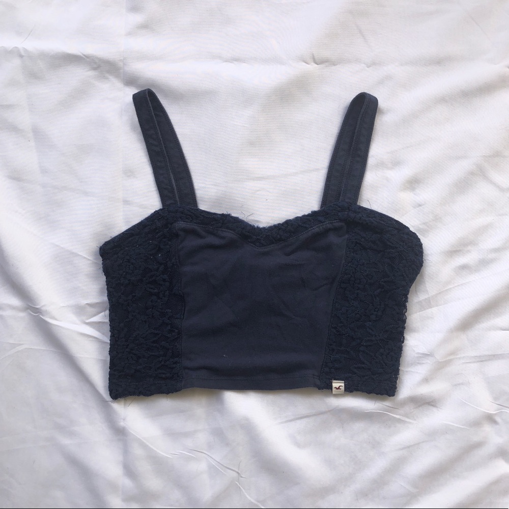 Hollister Navy Blue Crop Top